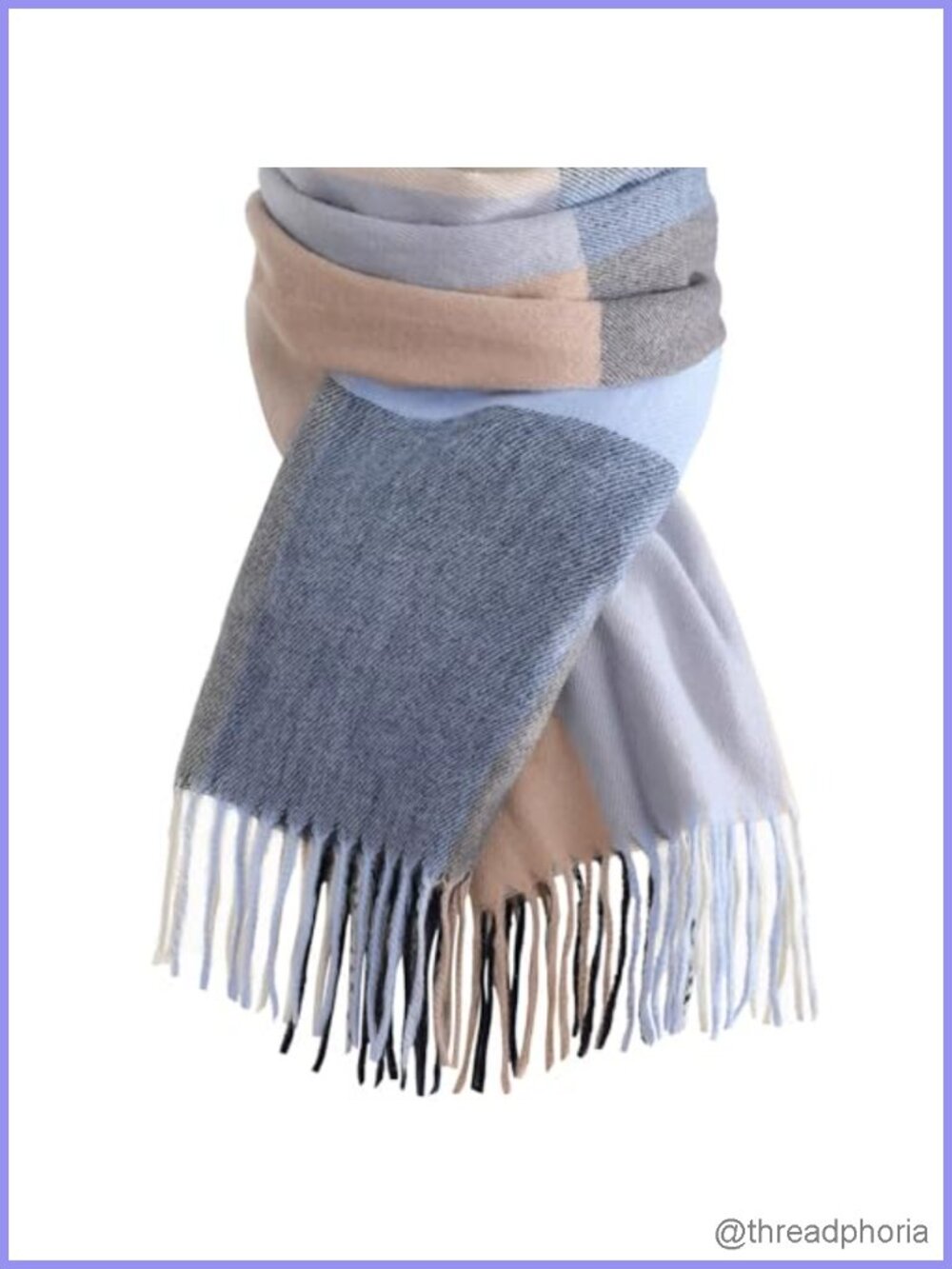 Womens Winter Plaid Blanket Scarf Pashmina Shawl